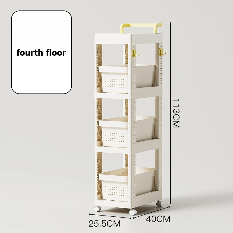 

360° Rotating Mobile Bookshelf 4-Tier Corner Tower Floor-Standing Student Desk Organizer Lockable Wheels Small Space Saver