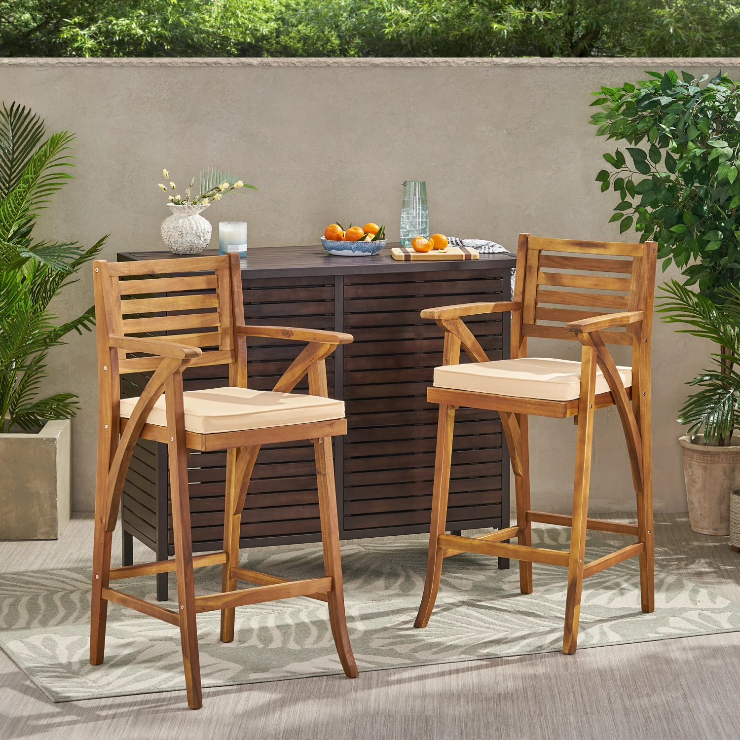 HERMOSA 2PC Barstool Set - Stylish and Durable Outdoor Patio Furniture