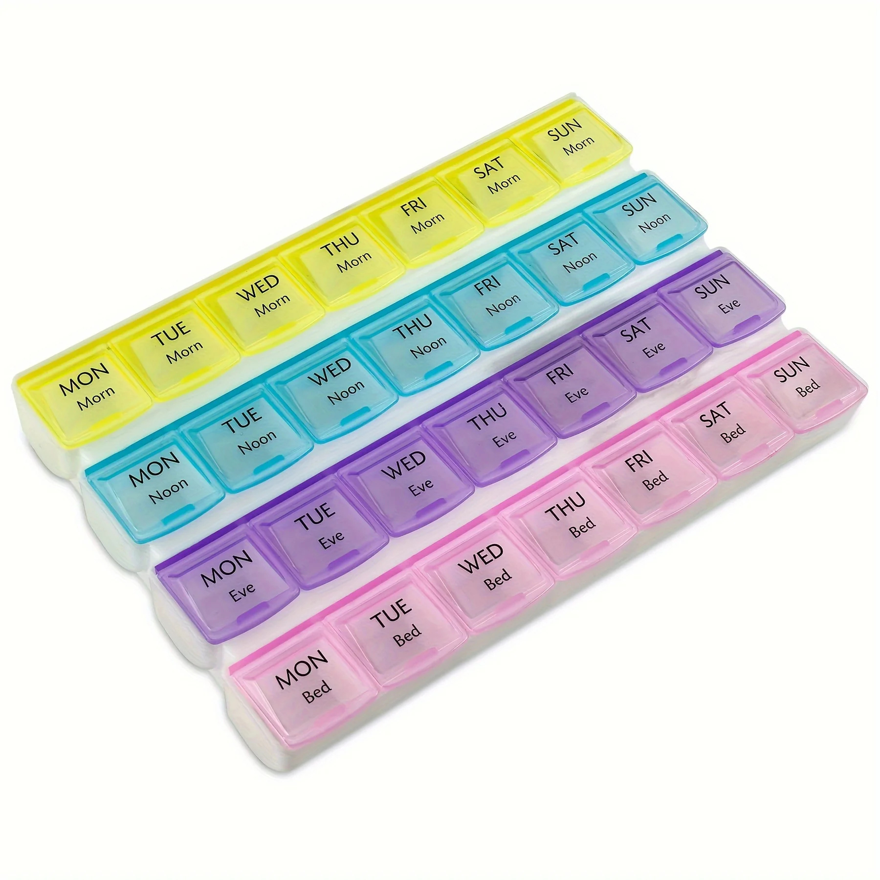 Caja grande para guardar pastillas semanalmente, 4 veces al día, caja para medicamentos, caja para medicamentos a prueba de humedad para 7 días, caja para medicamentos de viaje, pilulero portátil