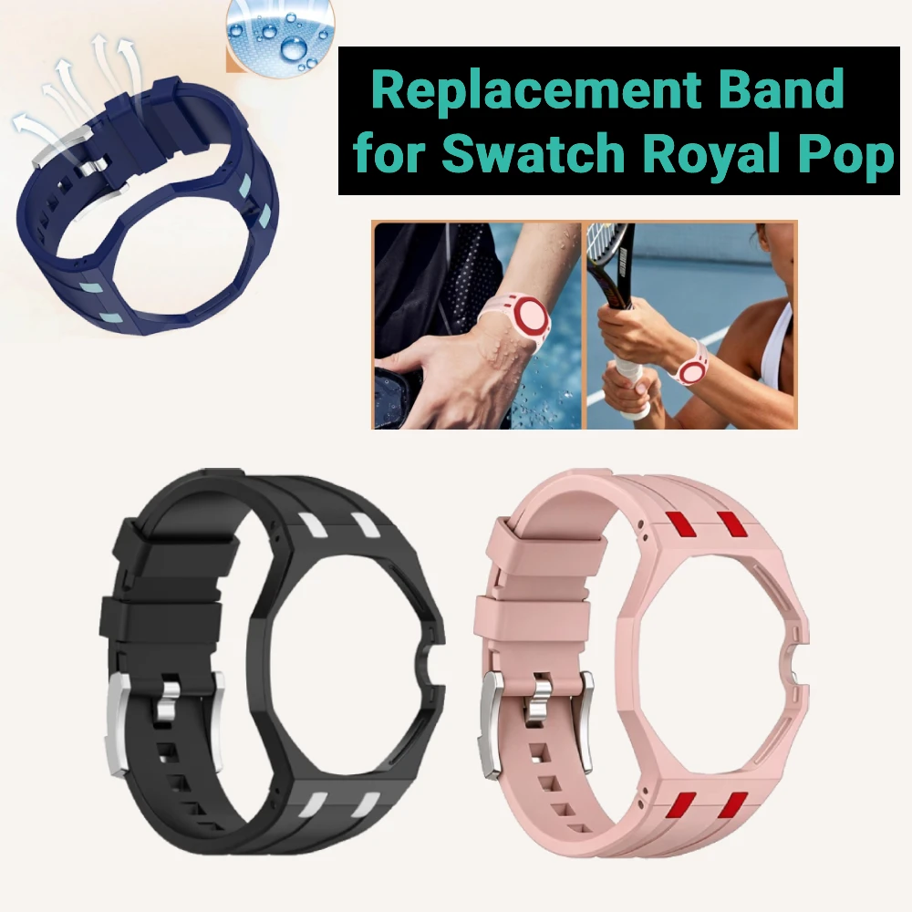 Soft Silicone Strap for Swatch X AP Royal Pop Pocket Watch Changer to Wristwatch Integrated Modification Kit Accessories