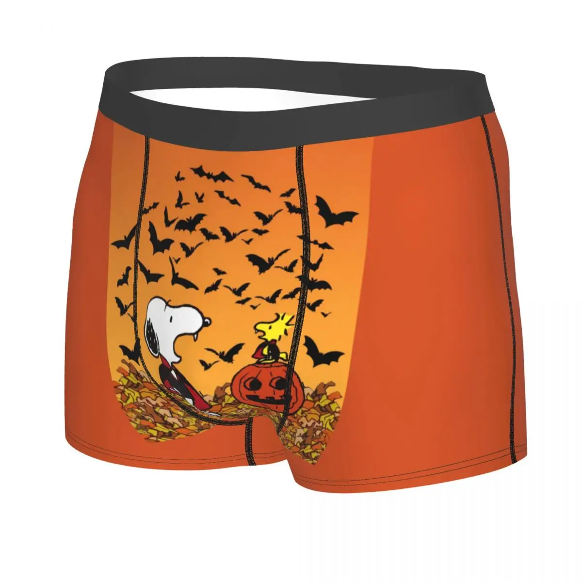 Custom Fashion S-Snoopys Halloween Pumpkin Boxers Shorts Panties Men's Underpants Comfortable Briefs Underwear