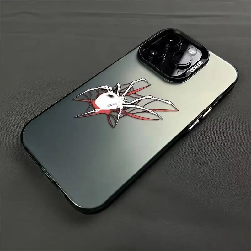 Coque de téléphone Black Spider Cartoon DstressVerde, coque laser 256, coque pour iPhone 16 15 14 13 12 11 Pro Max Poly XS MAX 7 8 PLUS MINI Y2K