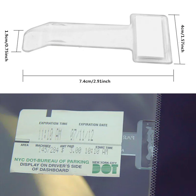 2pcs Transparent car parking ticket permit, car fastener card, banknote clip, windshield sticker, car accessories