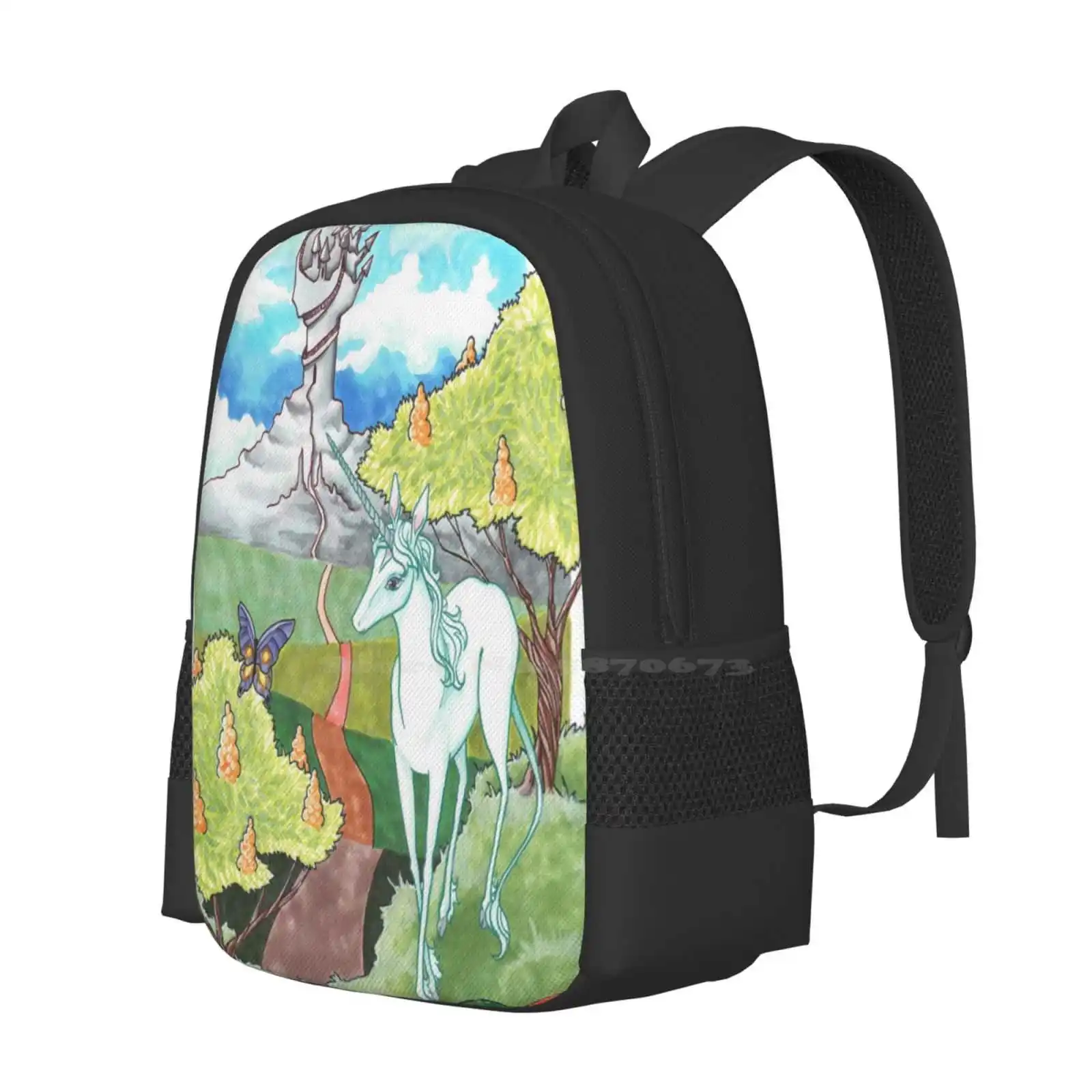 All The Roads Large Capacity School Backpack Laptop Bags Last Unicorn Butterfly Amalthea Roads Haggard Castle Ariesnamarie