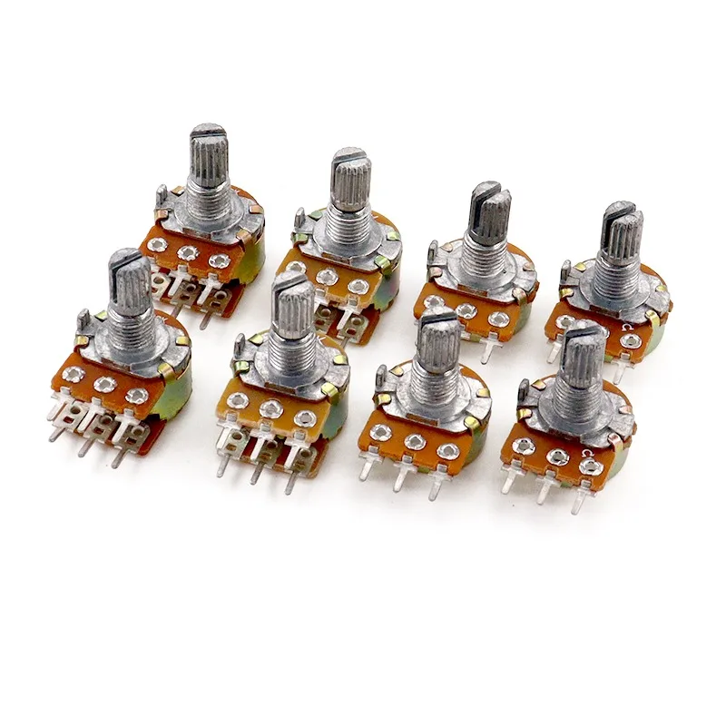 100pcs/lot WH148 Single Potentiometer Dual Potentiometer B1K 2K5K10K20K 50K 100K 500K Handel 15MM