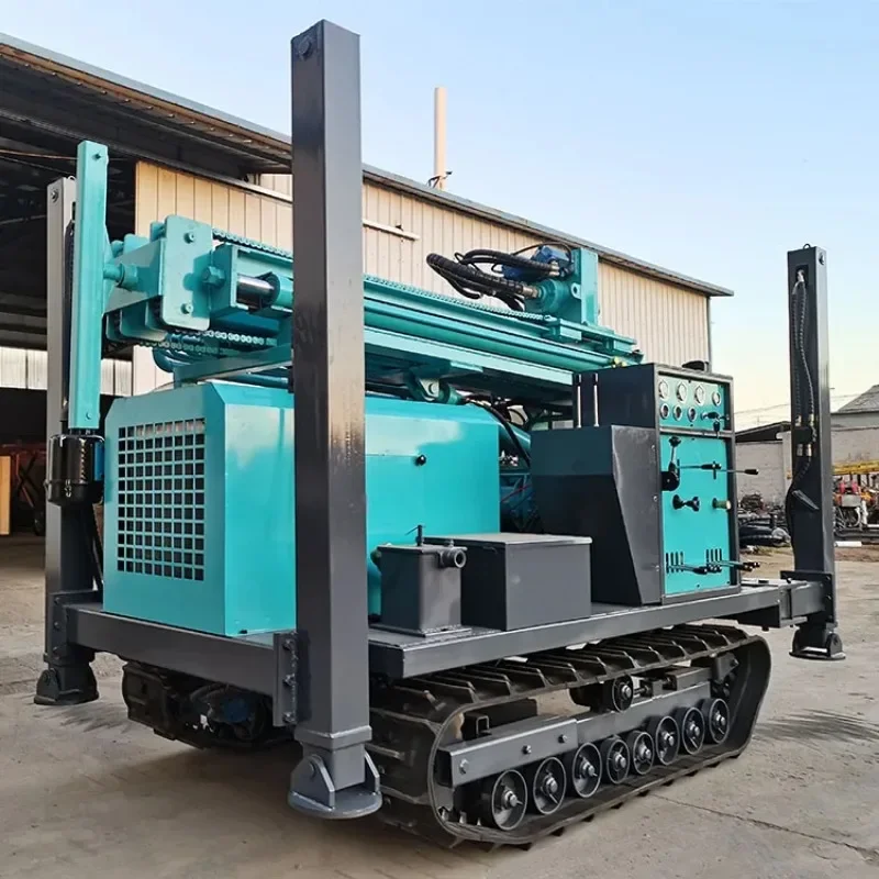 Hydraulic Crawler 200-500m Borehole Multifunction with Air Compressor Mud Pump Water Well Drilling Rig Machine United States