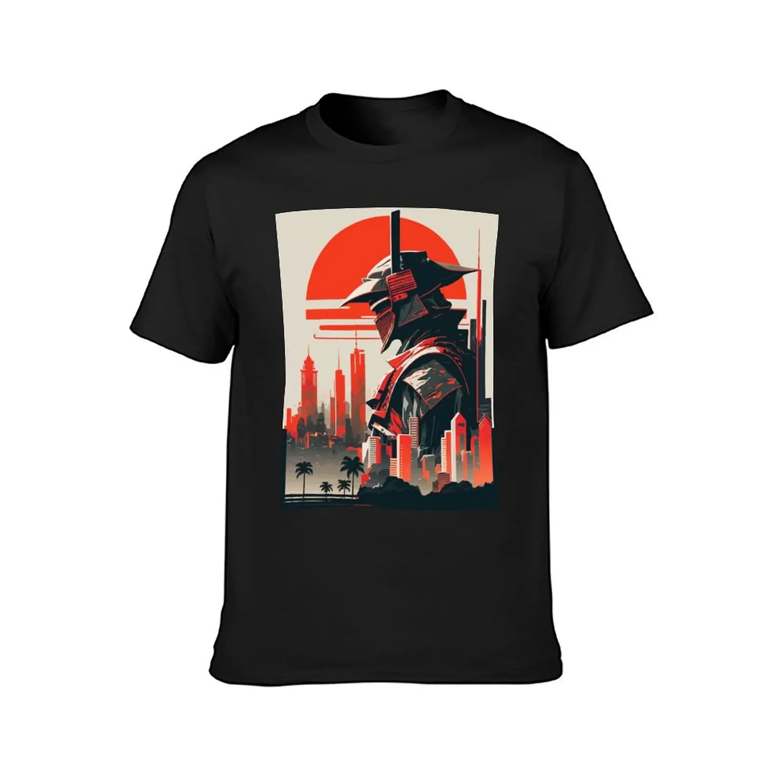 Samurai in Miami (Red) T-Shirt anime anime clothes hippie clothes oversized t shirts for men