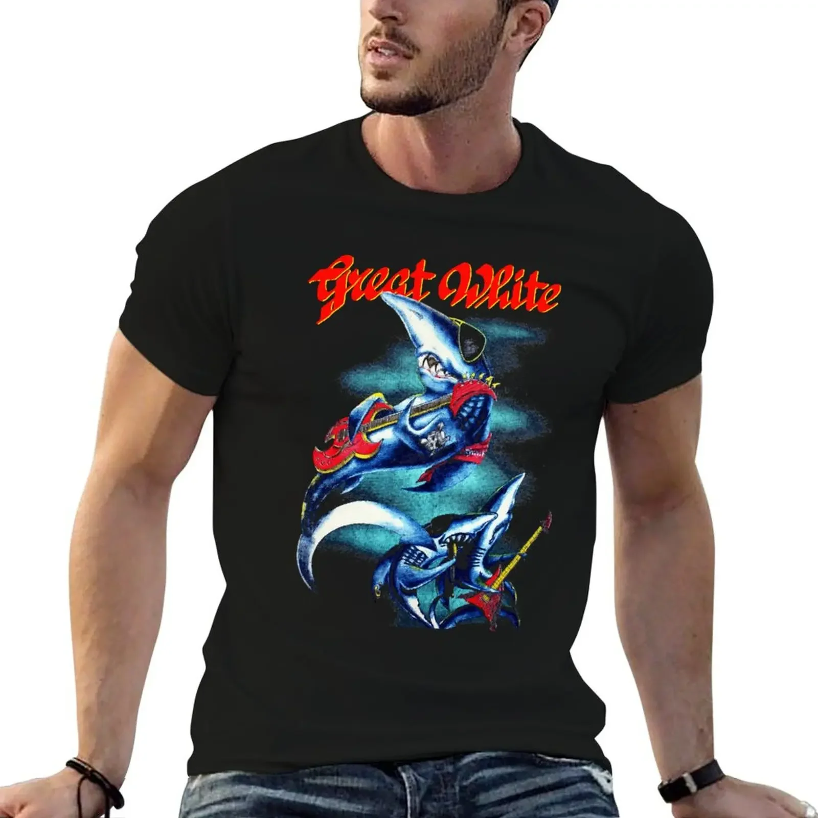 1989 Great White Tour Concert Vintage T Shirt T-Shirt anime stuff vintage clothes custom shirt mens graphic t-shirts pack