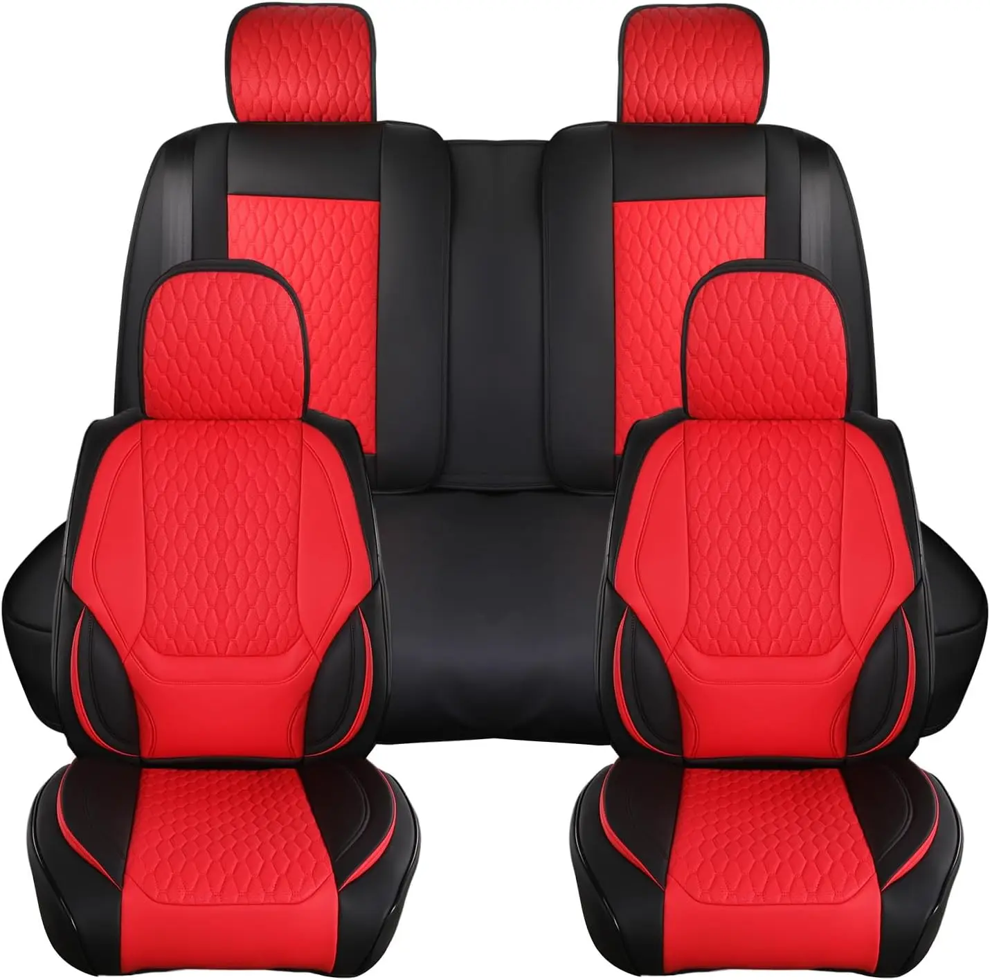 EKR Universal Car Seat Covers 5 Seats Full Set For Toyota Honda Lexus Ford Kia Hyundai Audi BMW Golf Waterproof Leather Auto Seat Protection All-Season Universal Fit Most Car Sedan SUV Car Accessories