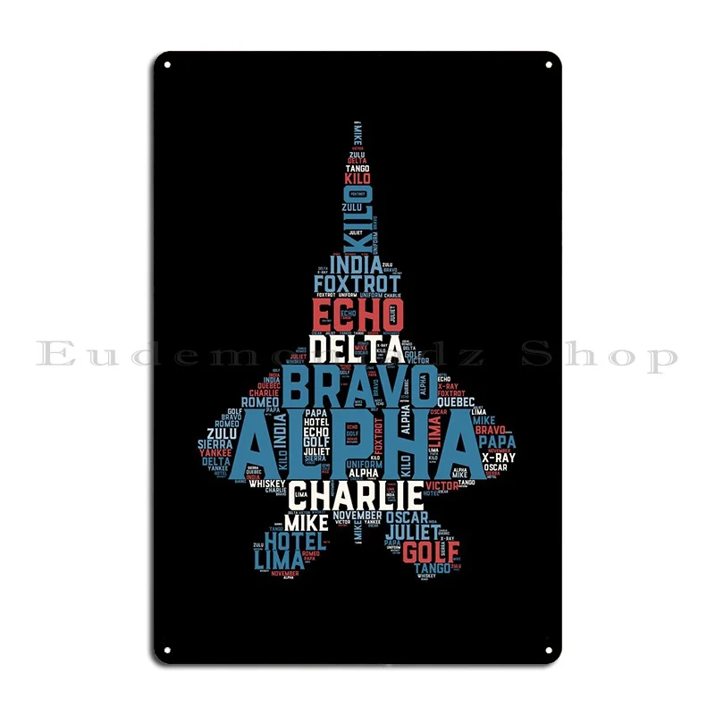 Full Phonetic Alphabet Metal Plaque Cinema Club Printing Custom Decoration Tin Sign Poster