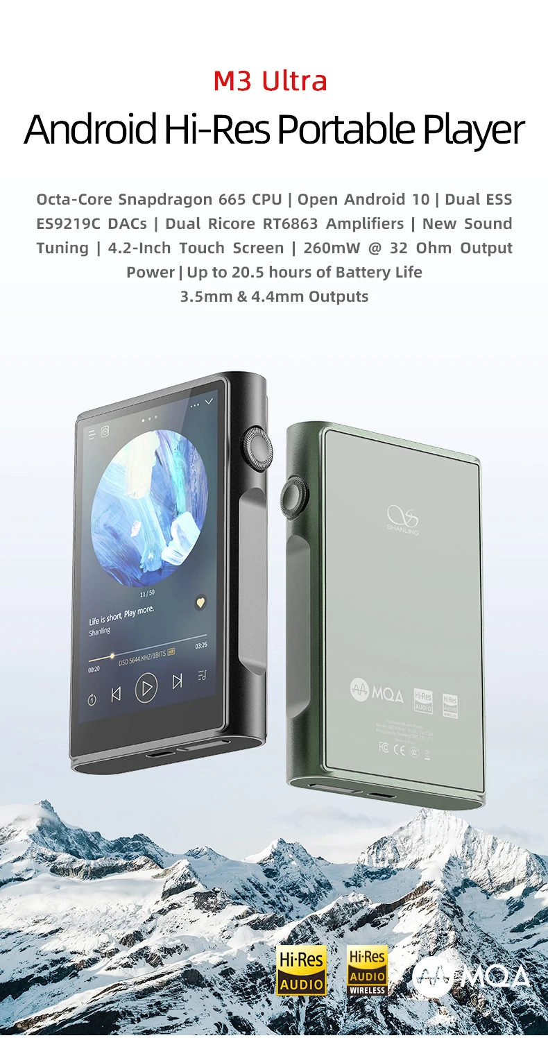 Shanling-Android音楽プレーヤー,3つの超高精細デバイス,Wifi,mp3