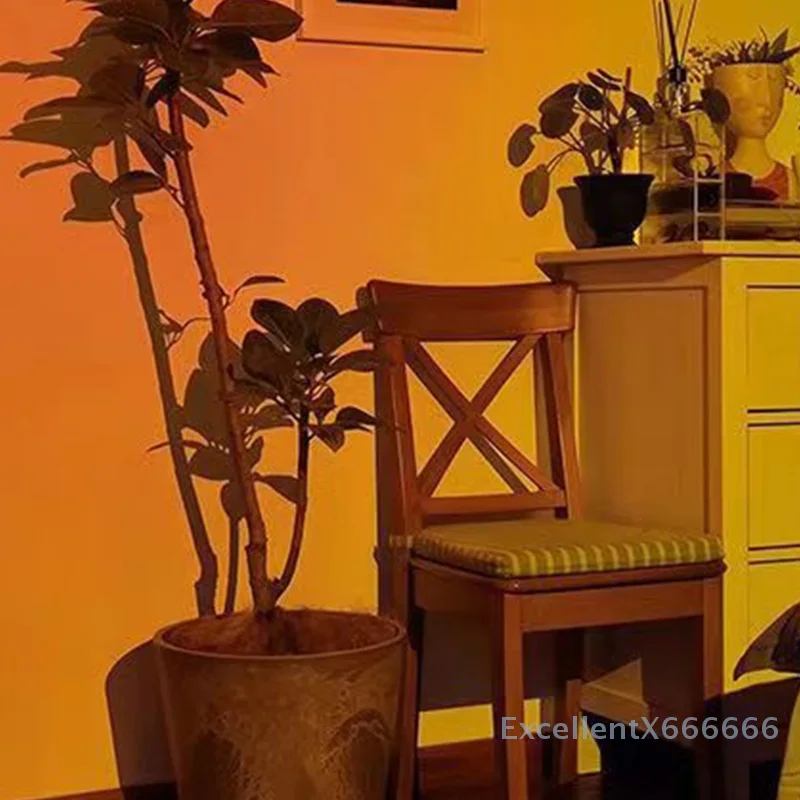 Lâmpada de projeção de pôr do sol arco-íris para ambiente ambiente ambiente USB LED luz noturna