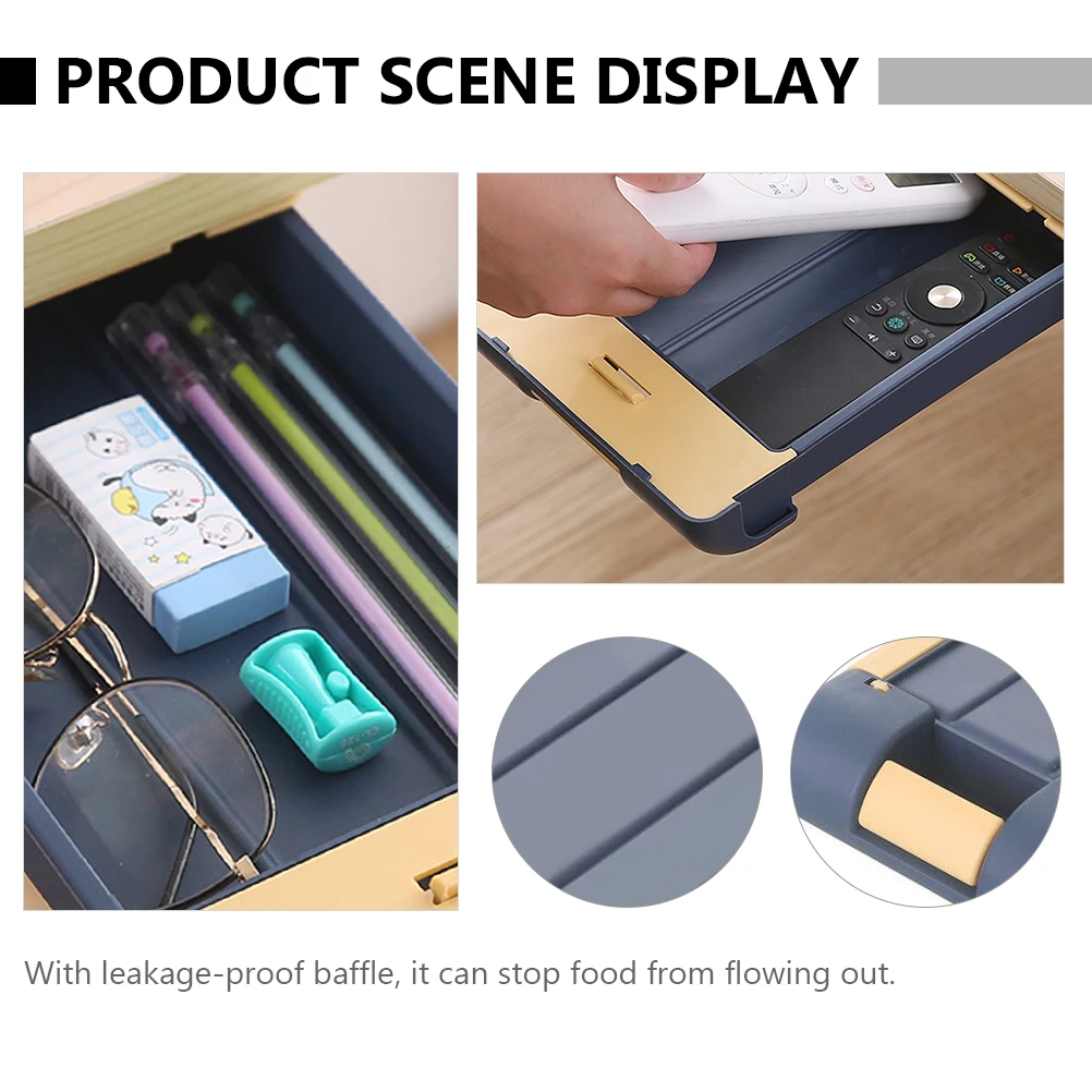 

Under Table Storage Box Desk Organizer Drawer Type Stationery Box Plastic Hidden Small Size Students