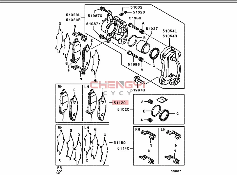 Front Wheel Cylinder Caliper Brake Front Brake Pad For Pajero Montero Sport KA4T KB4T KG4W KH4W KH6W KG6W 4605A284 MZ690572