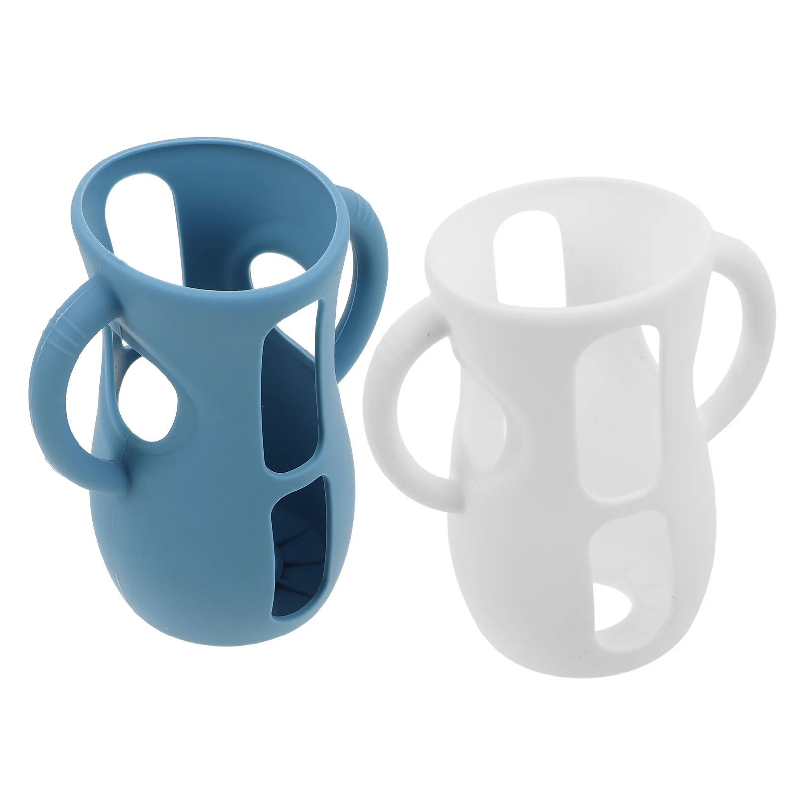 

2 шт., силиконовые защитные ручки для детских бутылочек, анти-потерянный держатель для бутылочек для кормления, совместимый портативный