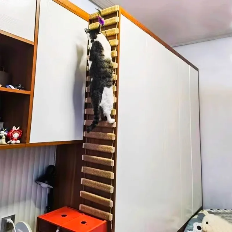 Wooden Scratching Pad for Cats, Ladder, Kittens, House, Complex, Wall Furniture, Stairs Climb, Protection Toys