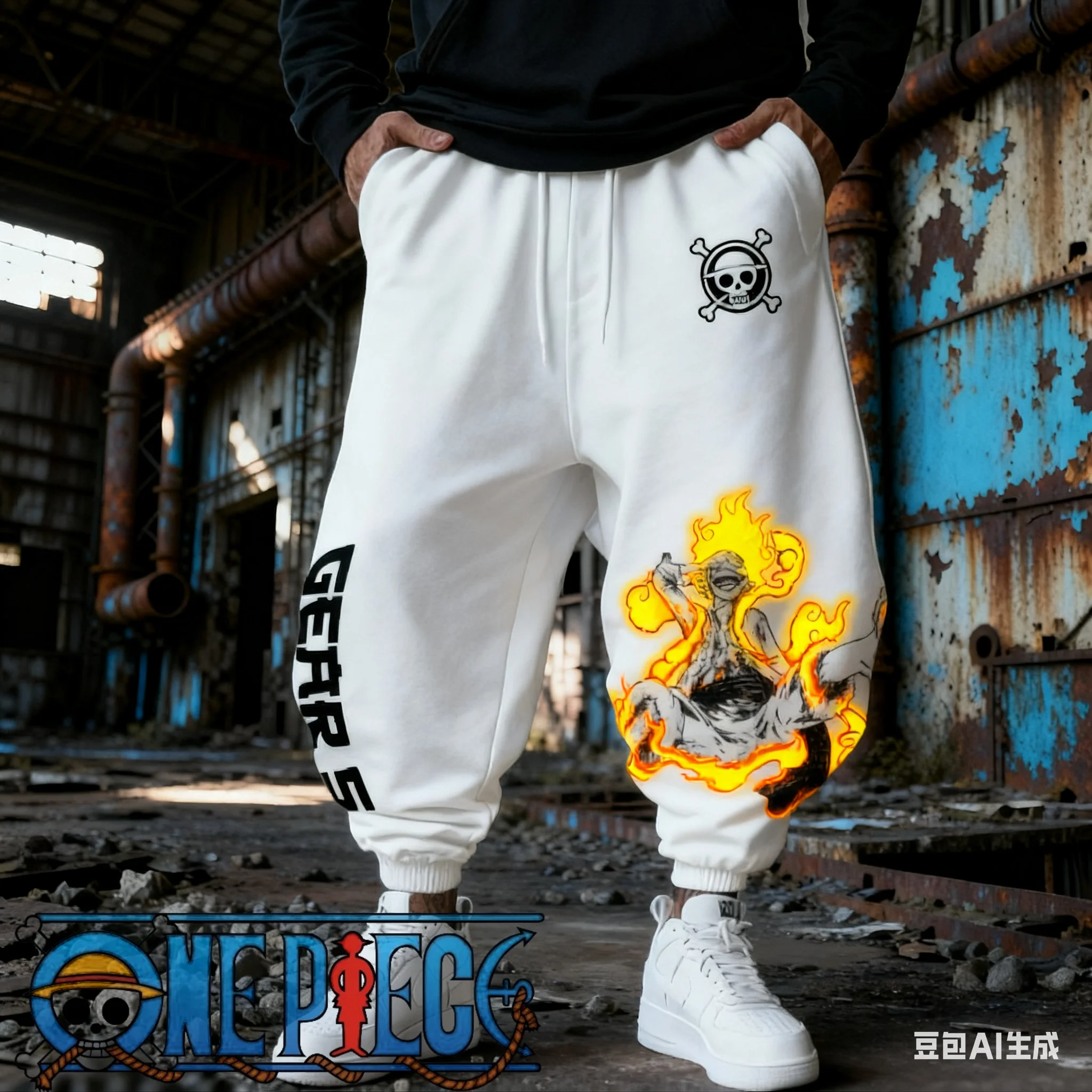 

Luffy Gear 5 Anime One Piece 2025 Harajuku Men Cotton Pants Autumn Winter Trend Loose Women Casual Sports Tapered Legs Joggers