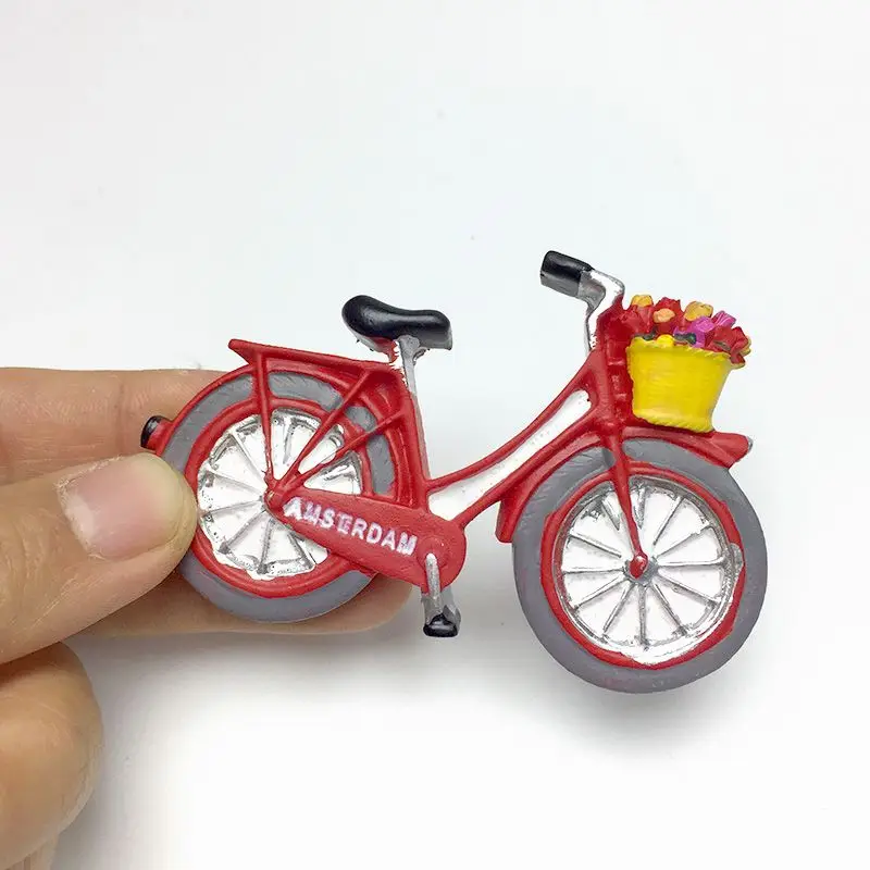 Netherlands Amsterdam Bicycle Magneten Kühlschrank 3D Resin Imanes Para Nevera Cute Magnets for Fridge Room Decorations Souvenir