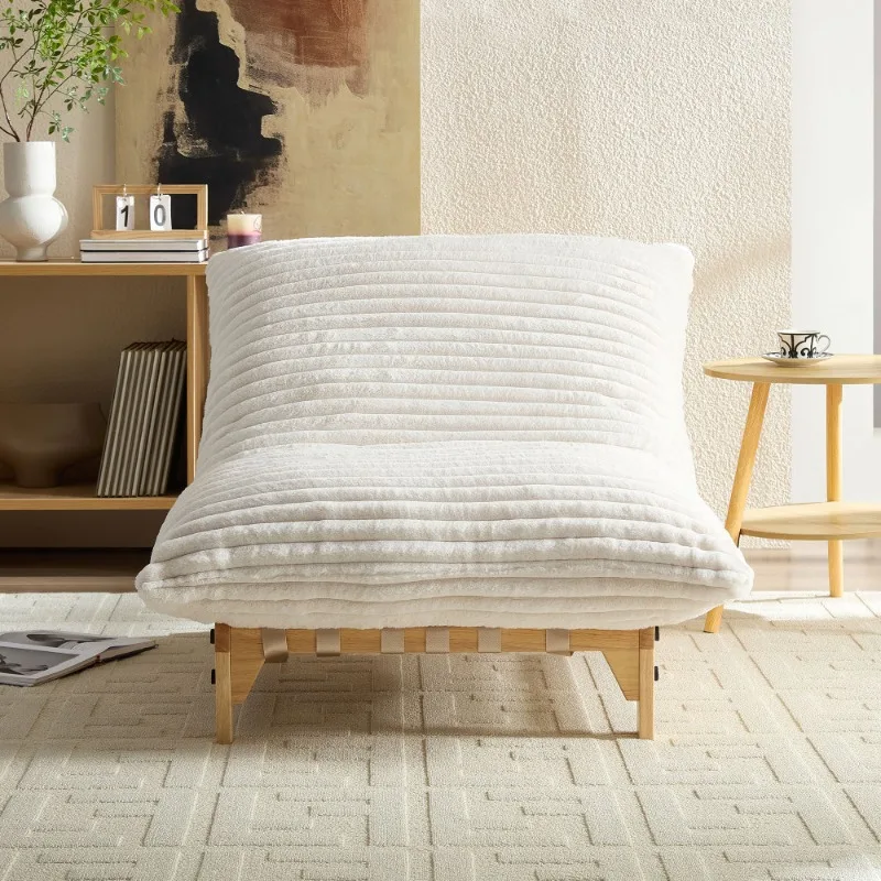 

Белоснежный безрукий диван с ленивым акцентом из вельветовой ткани, одноместное сиденье со спинкой для гостиной, спальни