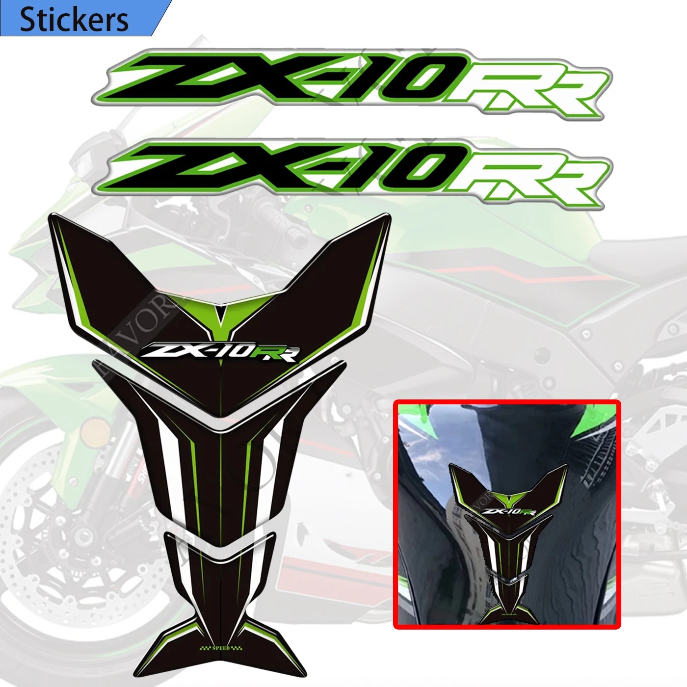 

2016 2017 2018 2019 2020 2021 Emblem Badge Logo Stickers For Kawasaki Ninja ZX-10RR ZX10RR ZX 10RR Tank Pad