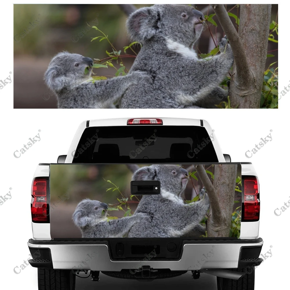 Koala Animal Print Car Tail Trunk Protect Vinly Wrap Sticker Decal Auto Hood Decoration Engine Cover for SUV Off-road Pickup