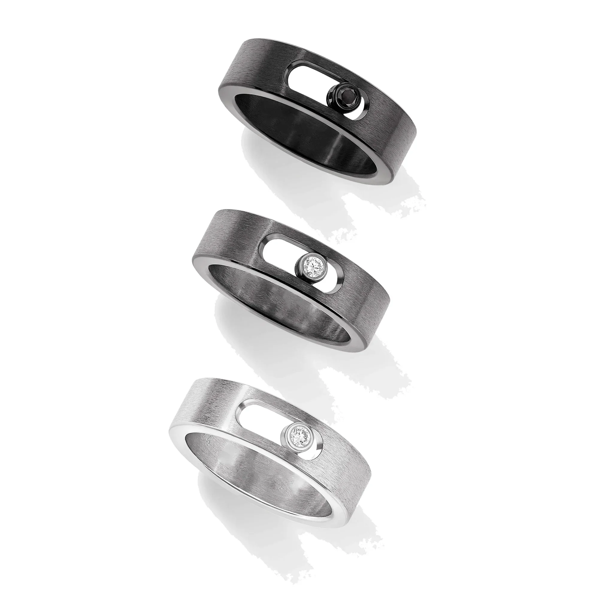 Personalized Cool Titanium Black Series Cold and Minimalist Pure Silver S925 Men's Ring