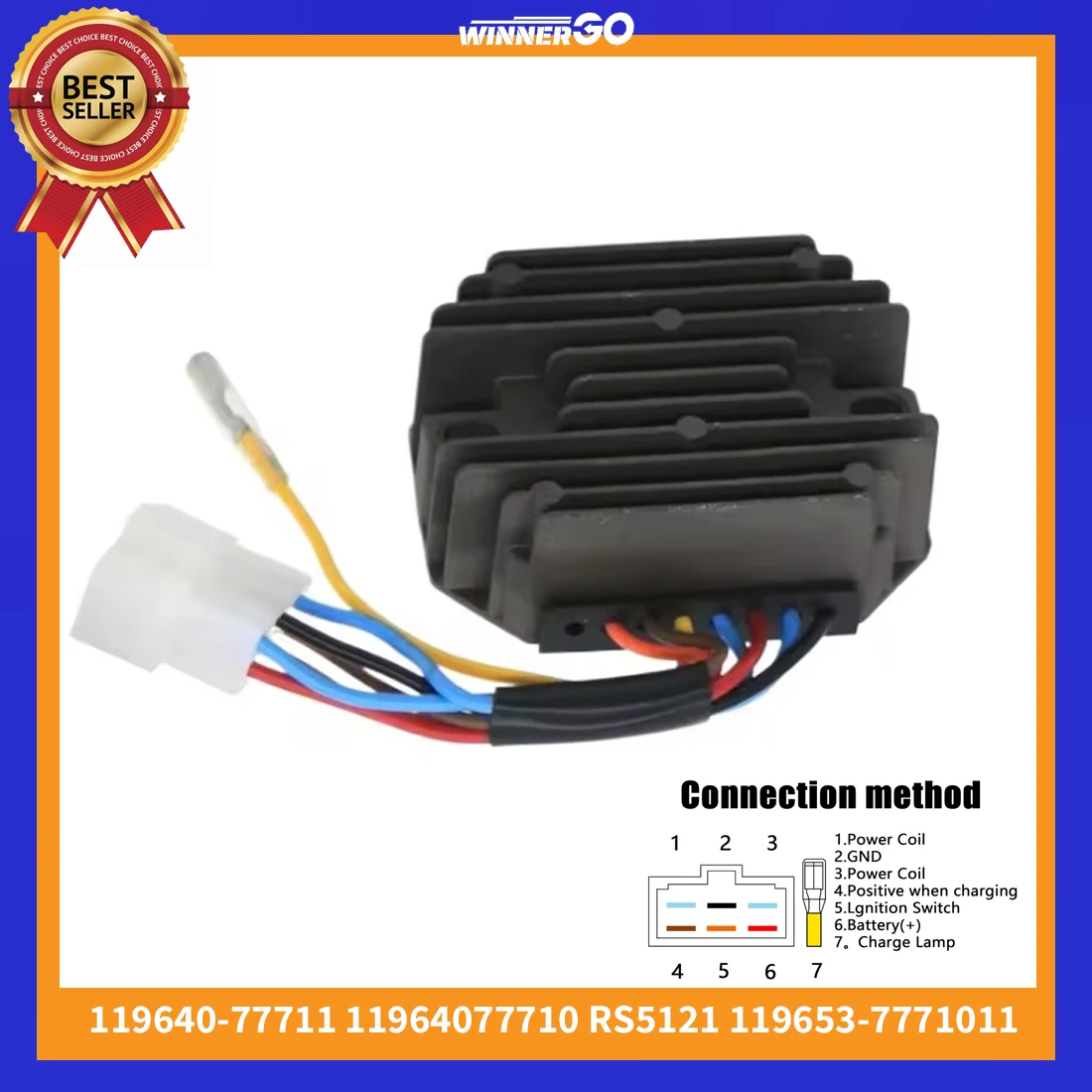 12V 280W Regler Gleichrichter für Komatsu Yanmar 3TNE74 3D74E 3D68E 119640-77710 11964077710 11964077711 11965377710 11965377711 11965377710 Dieselmotoren Maschinen Zubehör – Detail 3