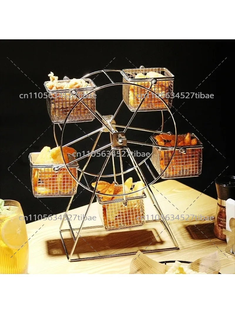 Ferris Wheel Rotating Snack Rack French Fries Fried Chicken Basket, Gourmet Snack Box Bar KTV Dim Sum Food Display Rack