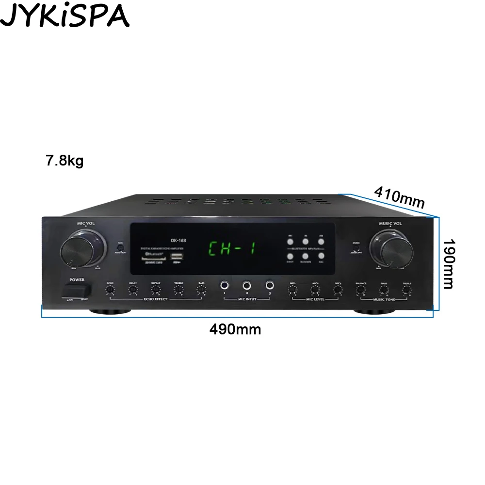 Home Hifi Versterker 5.0 Draadloze Bluetooth Versterkers Usb Afstandsbediening Mic Ingang Audio Geluidssysteem Voor Karaoke Party Theatre