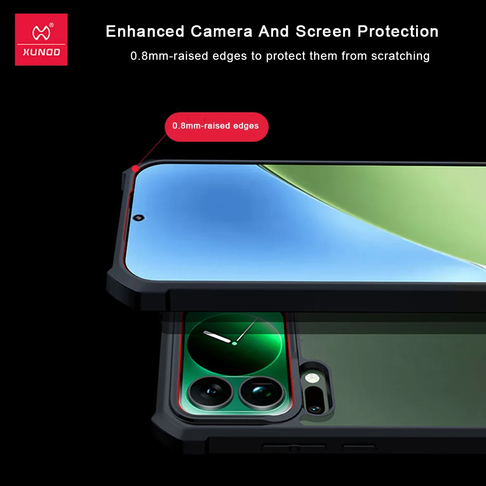 Xundd pour Xiaomi 17 Mi 17 Pro Max étui, Airbag Anti-chute, Anti-empreintes digitales, dos mat Transparent acrylique + coque TPU protection de caméra