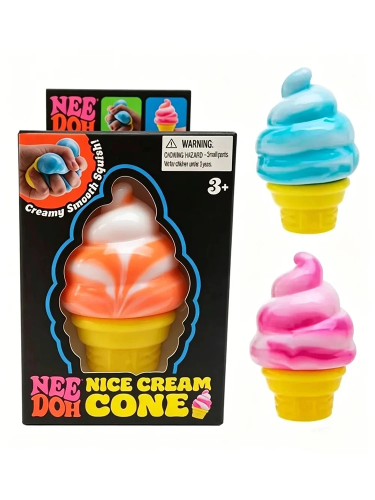 NeeDoh Eiscreme-Stressball Fidget-Spielzeug, Sensorisches Spielzeug zur Stresslinderung und Angstabbau, Nice-Sicle, Anti-Stress-Objekt