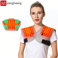 Red Light Electric Heating Shoulder Support Vibration Massager Relieves Back Joint Pain Fatigue 3-Level Adjustment Timer Shawl