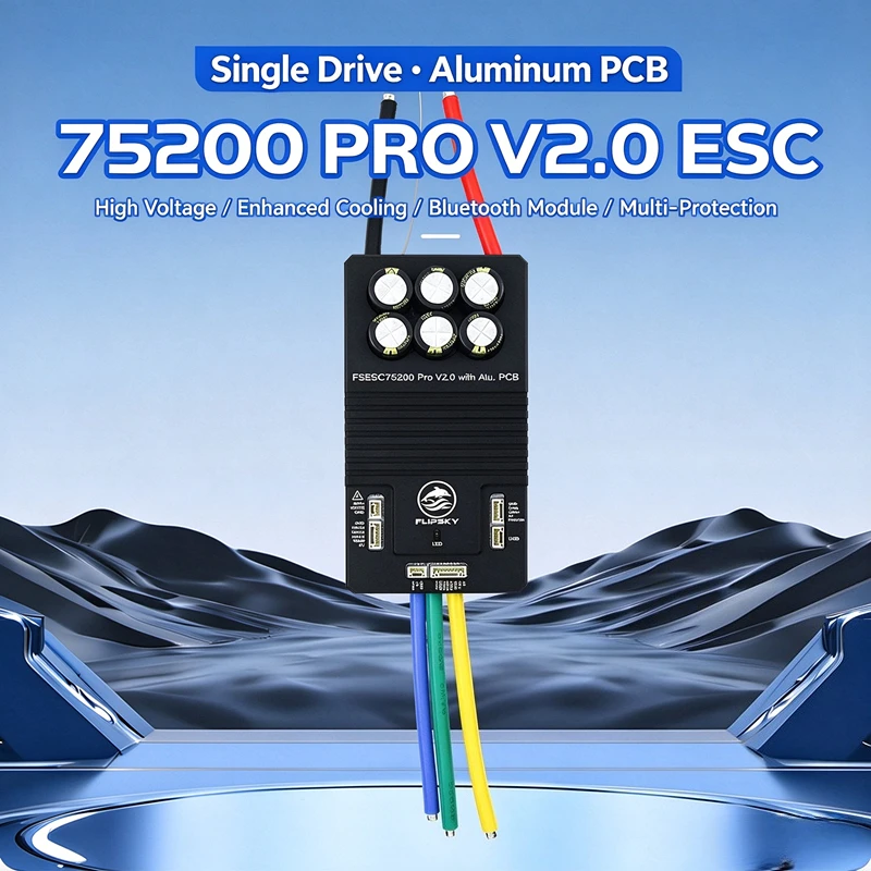 Flipsky 75200 Pro V2.0 Aluminum PCB VESC Speed Controller, Multiple Protection, Supports IMU Balance Car Function