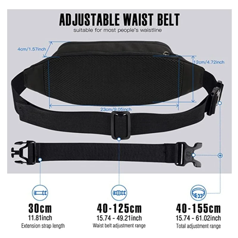 Bumbags Waist Fanny Pack Ladies Fashion Bum Bag with Adjustable Belt for Sport Running Hiking Jogging Girls Women Men