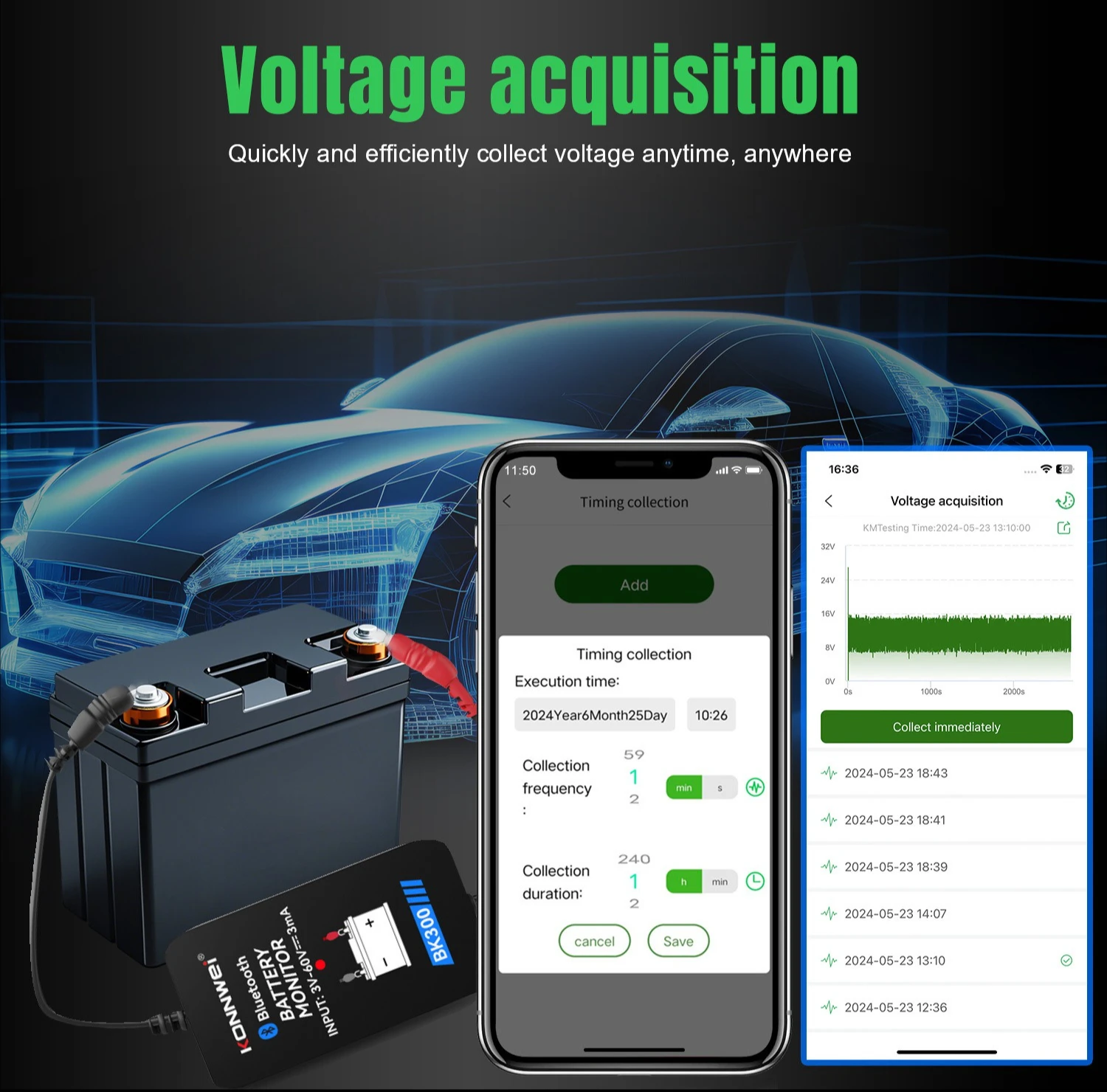 

BK300 Auto Battery Tester 12V Vehicle Battery Capacity and Internal Resistance Detector