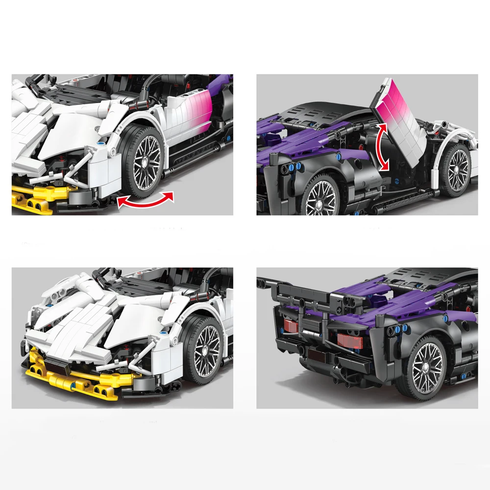 1215PCS Technical Lamborghinis Building Block Hyperc Sports Racing Car Model Assemble Super Vehicle Brick Toy For Kid Adult Gift