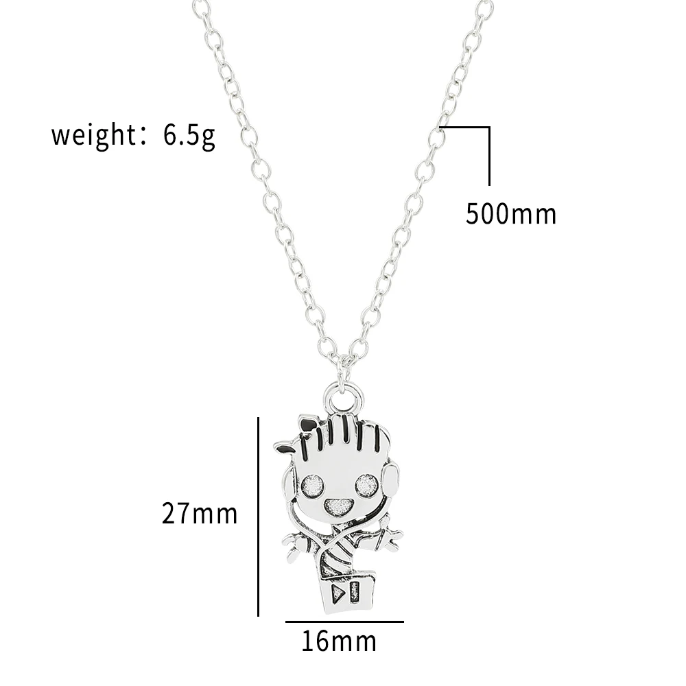 Marvel Movies Jewelry Toys Guardians of the Galaxy Groot Pendant Necklace Fashion Necklaces