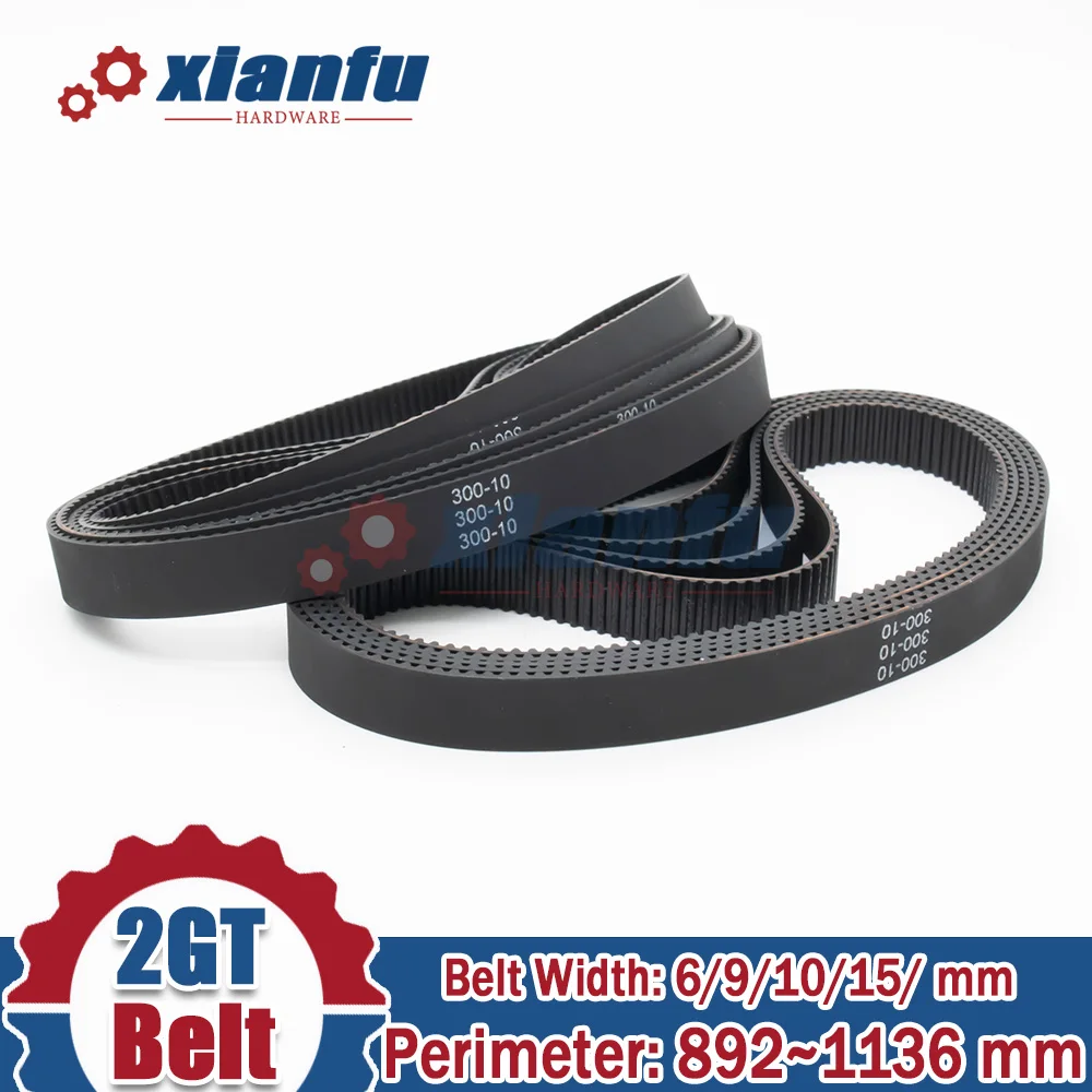 

2GT Timing Belt Perimeter 892 900 906 910mm 2M Rubber Width 6/9/10/15mm Pitch2mm 930 950 960 976 1000 1040 1068 1100 1110 1136