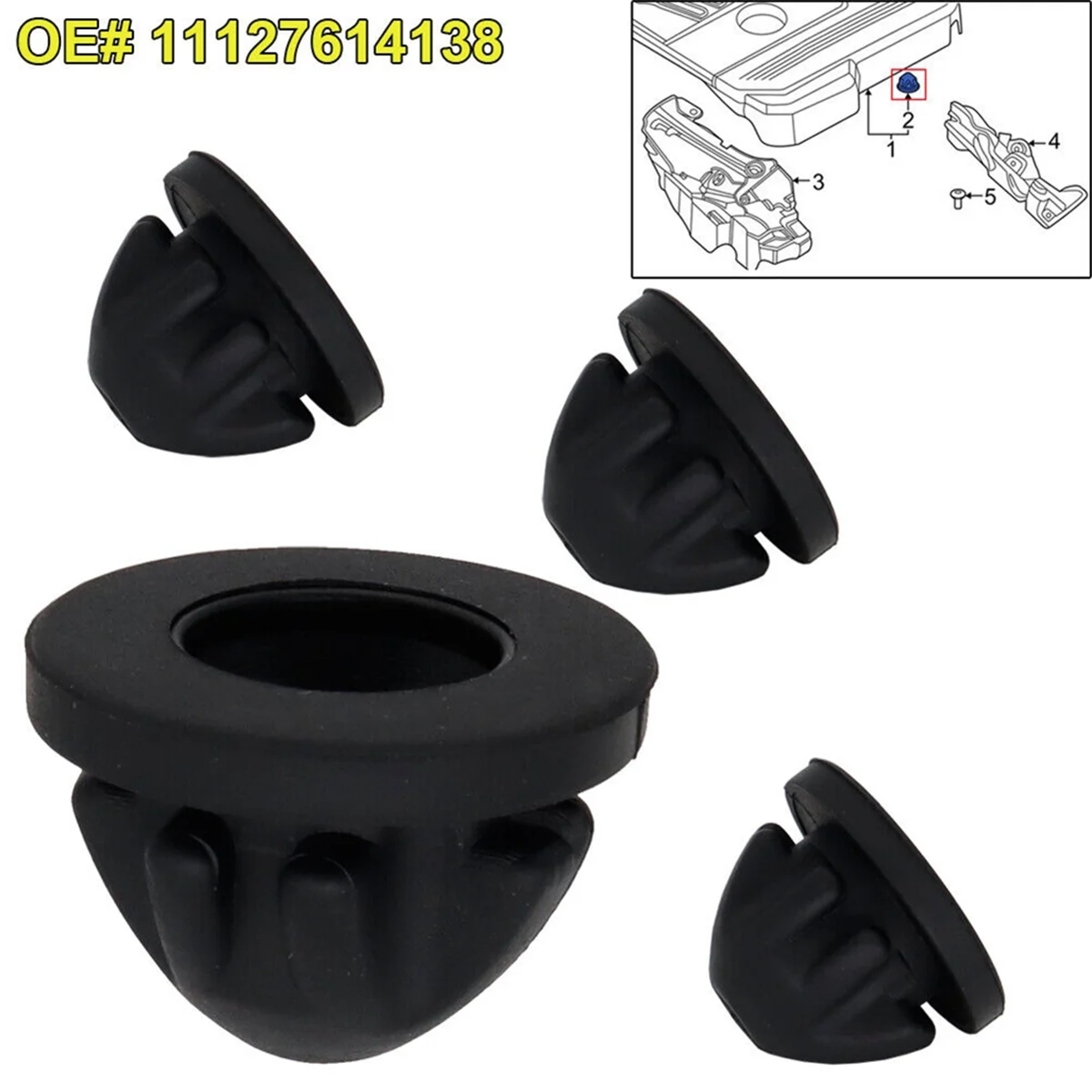 20PCS Car Hood Bumper Buffers 11127614138 for BMW 1 2 3 4 5 6 7 Series Engine Cover Rubber Mount Grommet Bush Bump Stop