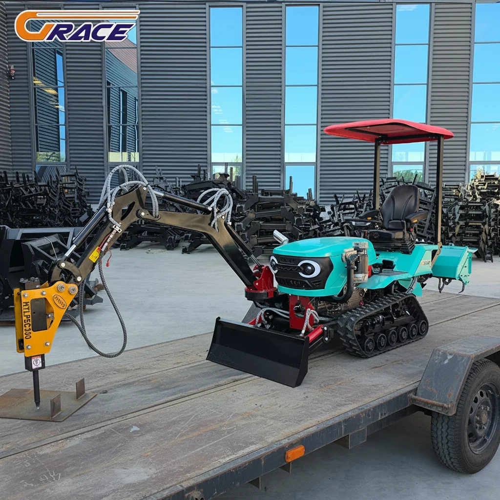 

Customize Compact Crawler Tractor With Excavator Ditching Backfill Rotary Tools