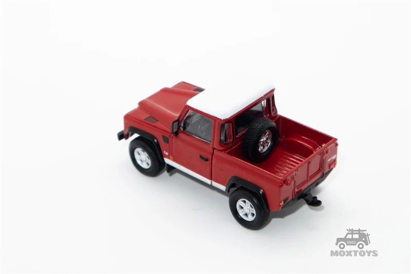 Mini GT 1:64 Land Rover Defender 90 Pickup Masai Red LHD Diecast Model Car