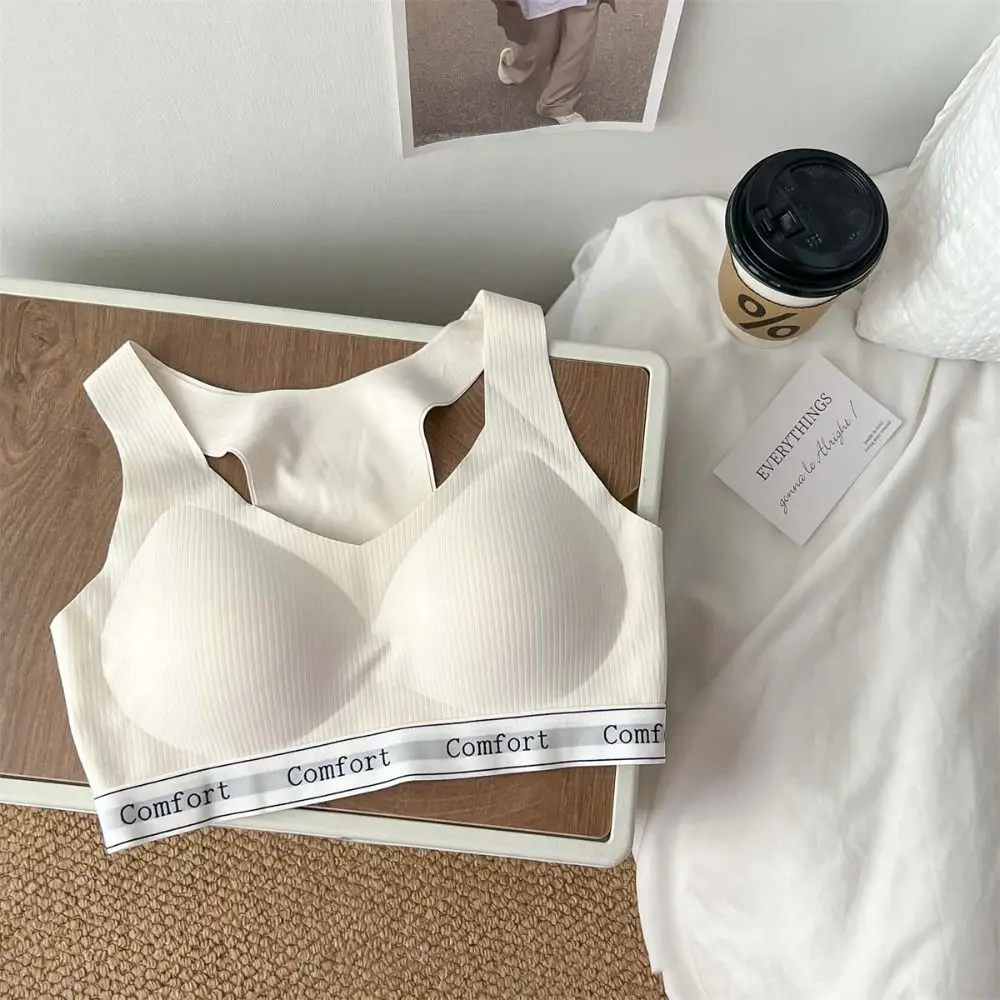 Letter Wireless Deep V Bra Close-fitting Anti-sagging Brassiere for Women Adjustable Shockproof Seamless Bras Girls Ladies