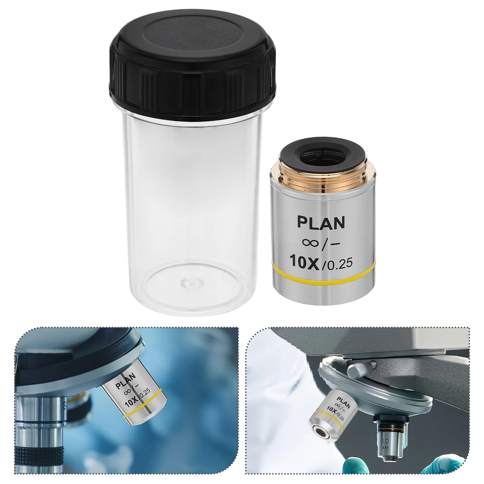 

Biological Microscope Lens 10X Magnification High-Resolution Objective Lens For Clear Imaging Enhanced Contrast Lab Microscopy