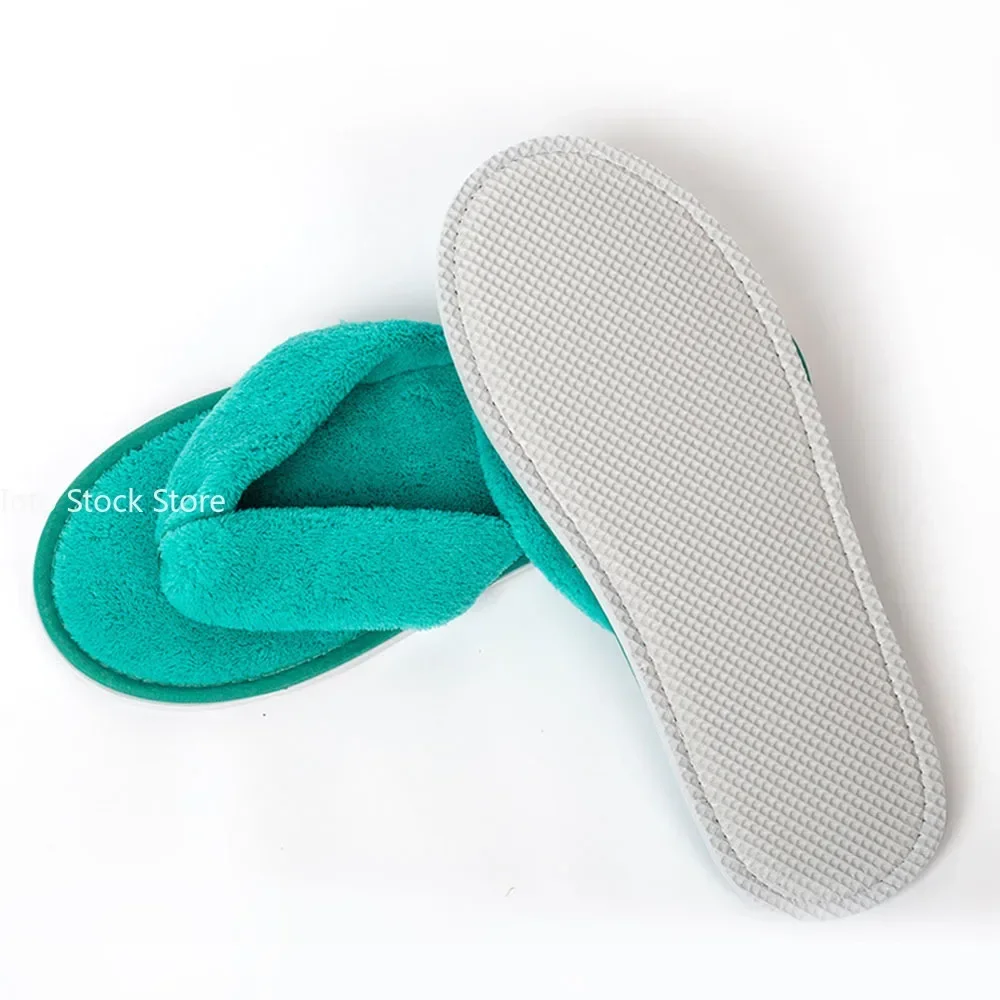 Soft Winter Hotel Slippers Men Women Travel Disposable Cotton Flip-Flops Home Hospitality Soft SPA Guest Slides