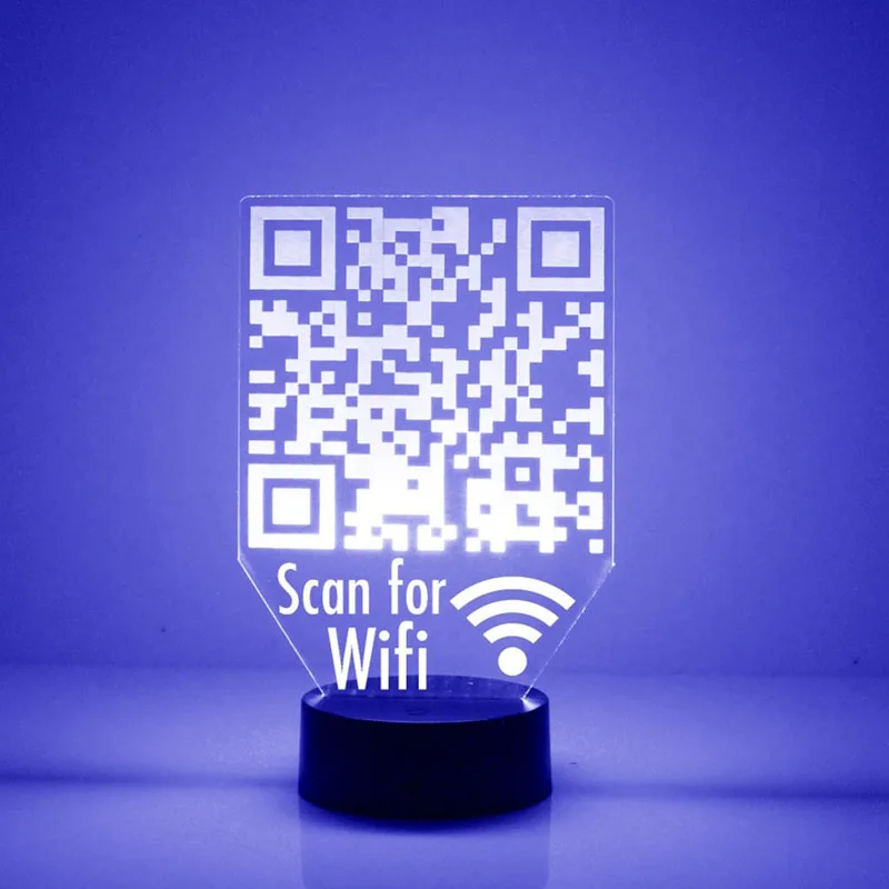Personalized LED QR Code Light Up Sign 7 Color Change with Remote Control Custom Made Acrylic Engraved Night Lamp Perfect Gift