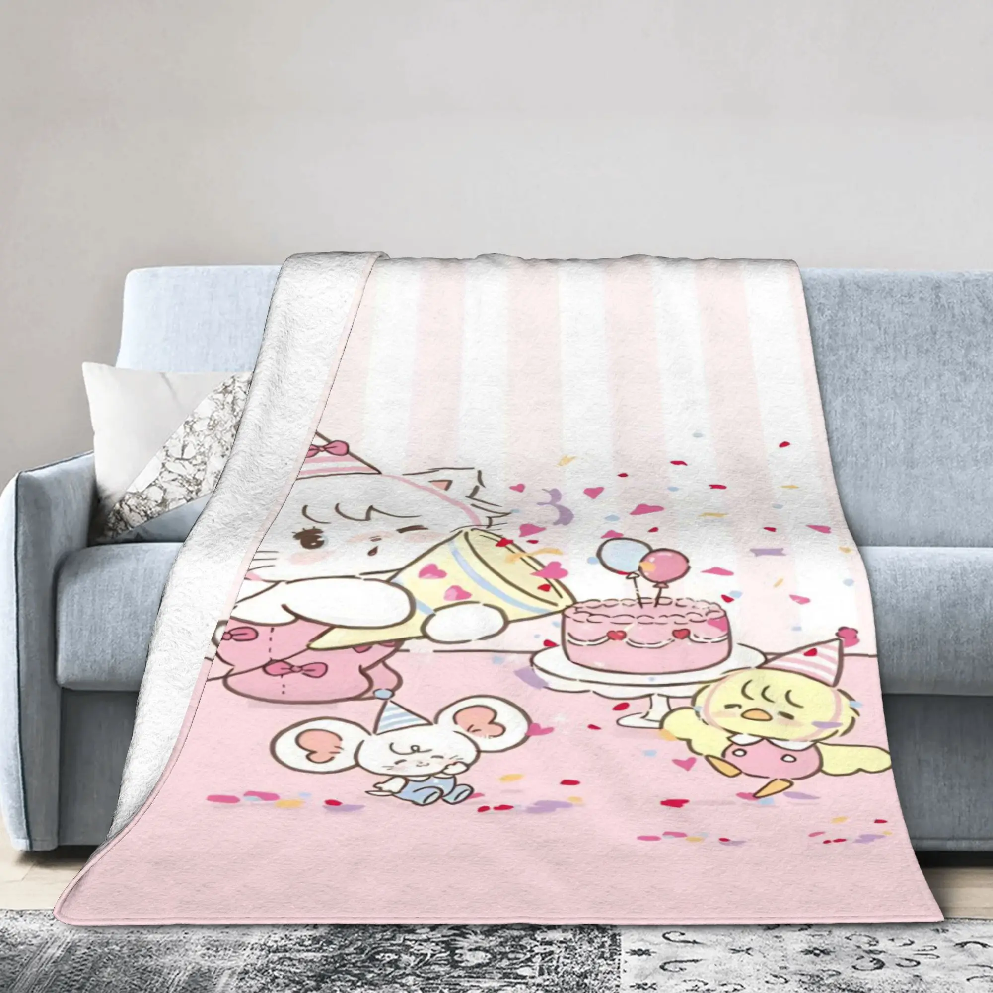 M-Mikko الفانيلا البطانيات شتاء دافئ لينة الفراش يلقي لصبي فتاة غرفة نوم الرسم المفرش أريكة غطاء سرير #3