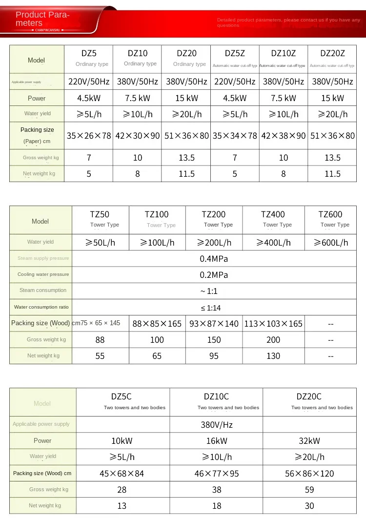 DZ5/DZ10/DZ20 DZ series stainless steel electric still (common type)