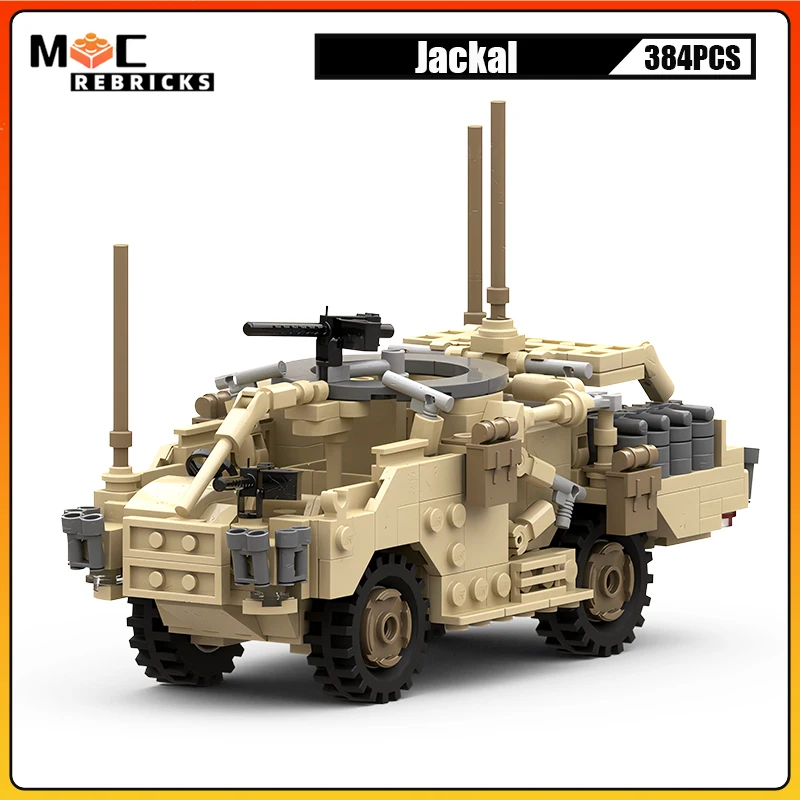 

Military Army Battle Trucks Jackal Fire Support Armored Vehicle MOC Technology Building Blocks Cars Kids Bricks Toys Xmas Gifts