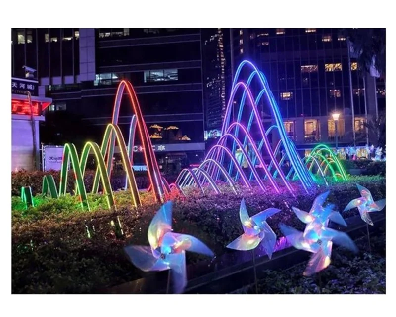 Outdoor Decorative  LED Modeling Lights Scenic Park square Block Hotel Garden Smooth Line Lights Colorful Landscape Lights