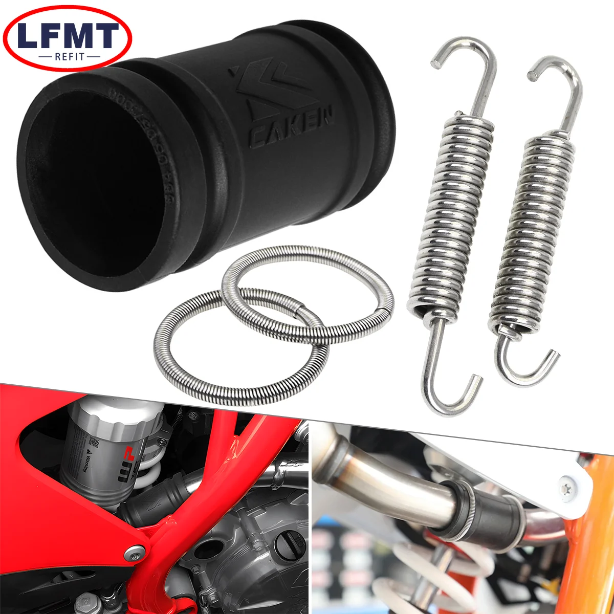 Motorcycle Exhaust Pipe Tailpipe Seal Ring Spring Coupling Kit For KTM XC SX EXC XCW 250 300 For Husqvarna TC TE TX /i 2017-2025